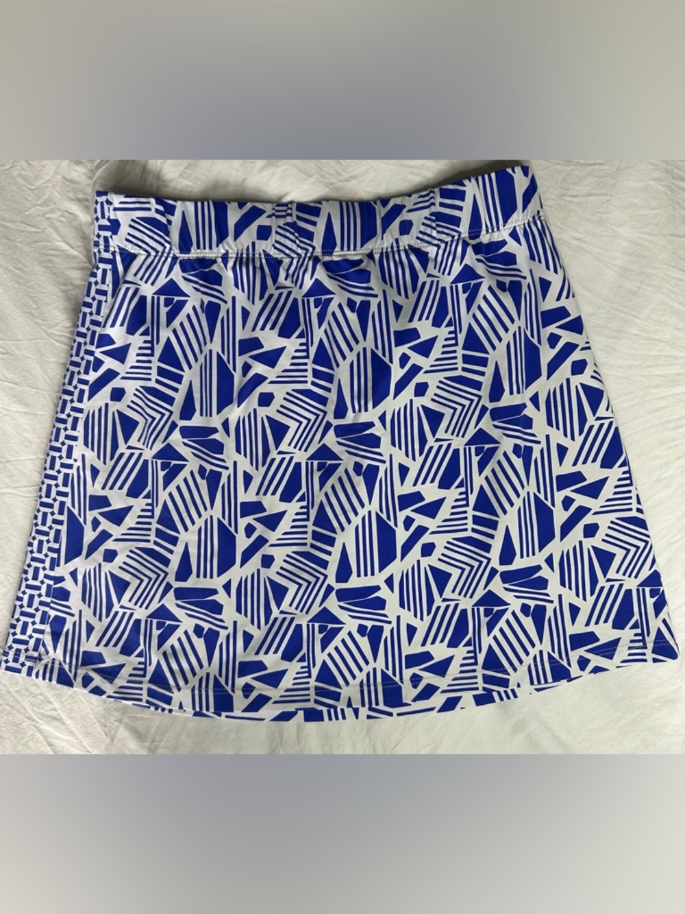 J. McLaughlin Royal Blue & White Abstract Print Skirt/skort - Picture 2 of 7